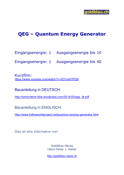 QEG – Quantum Energy Generator