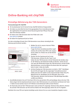 Online-Banking mit chipTAN - Sparkasse Rotenburg