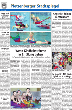 Bericht im Plettenberger Stadtspiegel vom 30.01.2016