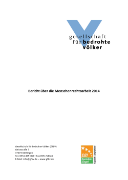 Jahresbericht 2014 - Gesellschaft f&uuml;r bedrohte V&ouml;lker