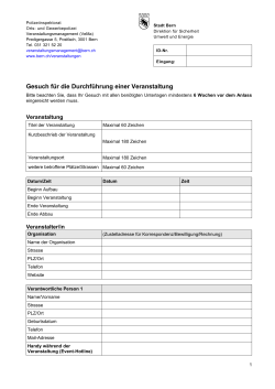 Durchf&uuml;hrung Veranstaltung - Gesuch