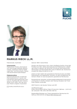 markus rieck ll.m. - Fuchs Patentanwälte