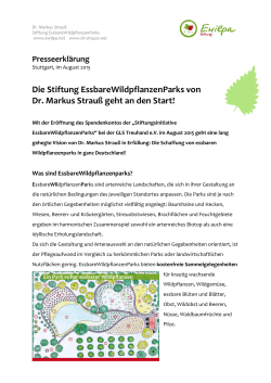 Die Stiftung EssbareWildpflanzenParks von Dr. Markus