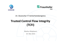 Markus Maybaum - Trusted Control Flow Integrity