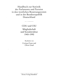 Handbuch zur Statistik der Parlamente und Parteien in den