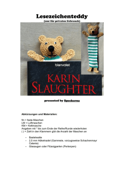 H&auml;kelanleitung Teddylesezeichen