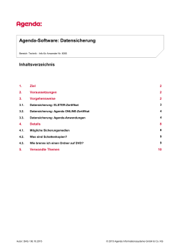 Agenda-Software: Datensicherung
