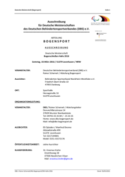 DM FITA Bogensport Halle - Deutscher Behindertensportverband