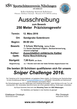 Ausschreibung 250m Präzisionswettbewerb