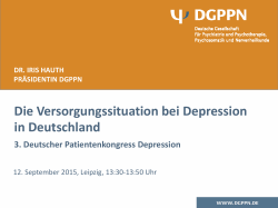 Die Versorgungssituation bei Depression in Deutschland