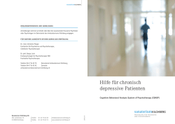 Hilfe f&uuml;r chronisch depressive Patienten