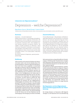 Depression – welche Depression?