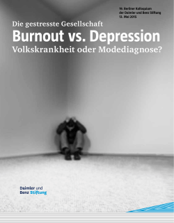Burnout vs. Depression - Daimler und Benz Stiftung