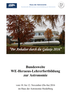 Programm 2016 - Haus der Astronomie
