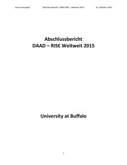 Abschlussbericht DAAD – RISE Weltweit 2015 University at Buffalo