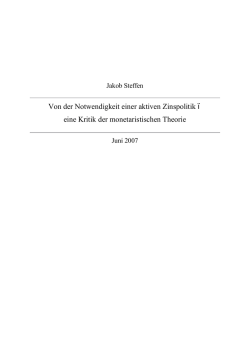 Eine Kritik des Monetarismus