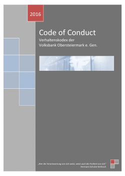Code of Conduct - Volksbank Obersteiermark