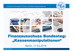 Finanzausschuss Bundestag: „Kassenmanipulationen“