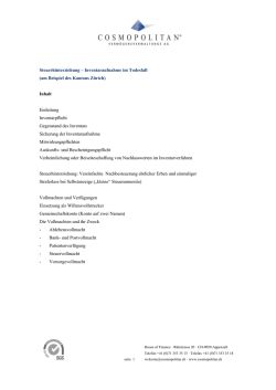 Inventaraufnahme im Todesfall