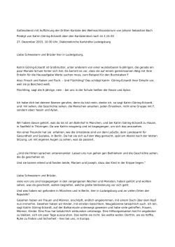 Gottesdienst mit Auff&uuml;hrung der Dritten Kantate des