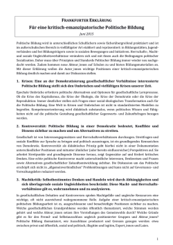 Die "Frankfurter Erklärung"