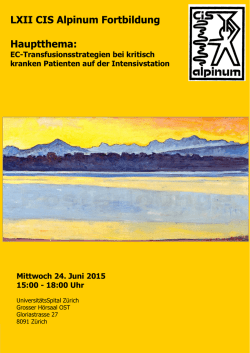 EC-Transfusionsstrategien bei kritisch kranken Patienten auf der