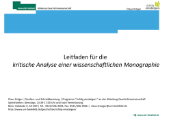 Leitfaden für die kritische Analyse einer wissenschaftlichen