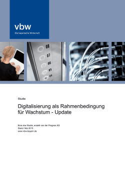 Digitalisierung als Rahmenbedingung f&uuml;r Wachstum