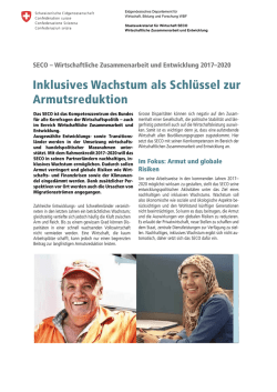 Inklusives Wachstum als Schl&uuml;ssel zur Armutsreduktion