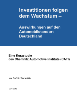 Investitionen folgen dem Wachstum