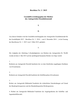 Beschluss Nr 2-15 - Amtsgericht Eisenhüttenstadt