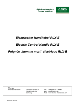 Elektrischer Handhebel RLX-E Electric Control Handle RLX