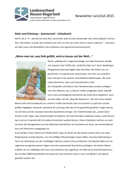 Newsletter Juni/Juli 2015 - Landesverband Hessen