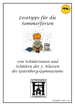 Lesetipps für die Sommerferien - Gutenberg