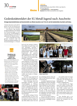 Gedenkstättenfahrt der IG Metall Jugend nach Auschwitz
