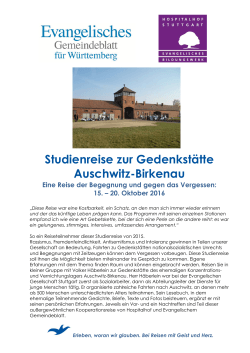 Studienreise zur Gedenkstätte Auschwitz