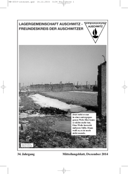 Ausgabe 1/2014 - Lagergemeinschaft Auschwitz