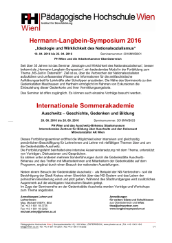 Hermann-Langbein-Symposium 2016