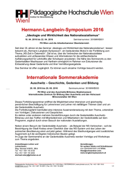 Hermann-Langbein-Symposium 2016