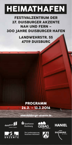 Flyer HEIMATHAFEN Programm - Christengemeinde Duisburg