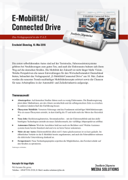 E-Mobilit&auml;t/ Connected Drive