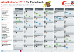 Abfallkalender 2016 für Pfedelbach