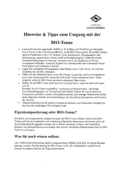 Hinweise & Tipps zum Umgang mit der Bio