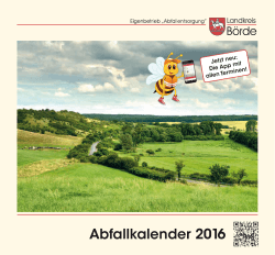 Abfallkalender 2016 - Landkreis Börde, Eigenbetrieb