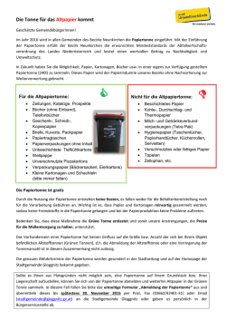 Die Tonne f&uuml;r das Altpapier kommt