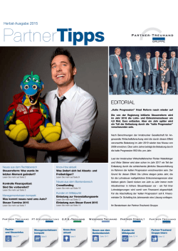 Herbst 2015 - PARTNER - TREUHAND Wirtschaftstreuhand GmbH