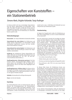 Eigenschaften von Kunststoffen &ndash; ein