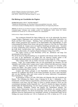 Ein Beitrag zur Geschichte des Papiers