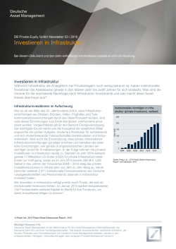 Investieren in Infrastruktur - DB Private Equity & Private Markets