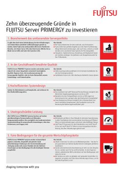 Zehn überzeugende Gründe in FUJITSU Server PRIMERGY zu
